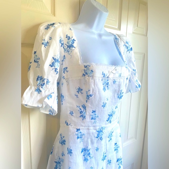 New Reformation Evianna Linen Floral Mini Dress - Picture 7 of 16